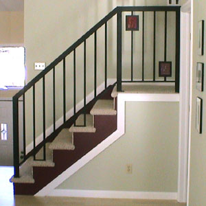 Custom made hand crafted wrought iron - Stair Railing